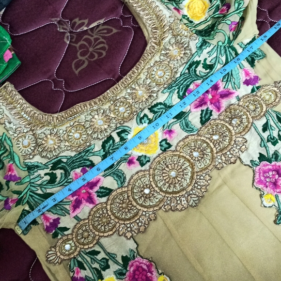 Anarkali ankle length suit/gown with Dupatta n churidar - Picture 12 of 13